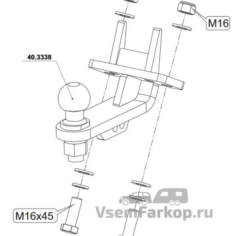 Фаркоп SHERIFF 3338 Land Rover Discovery 2009