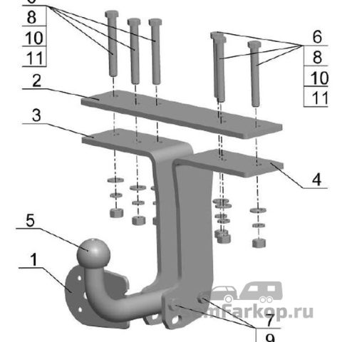 Фаркоп AvtoS NS21 Nissan Pathfinder R51 2004