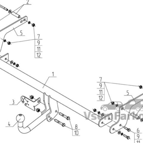Фаркоп AvtoS NS28 Nissan Terrano 2014