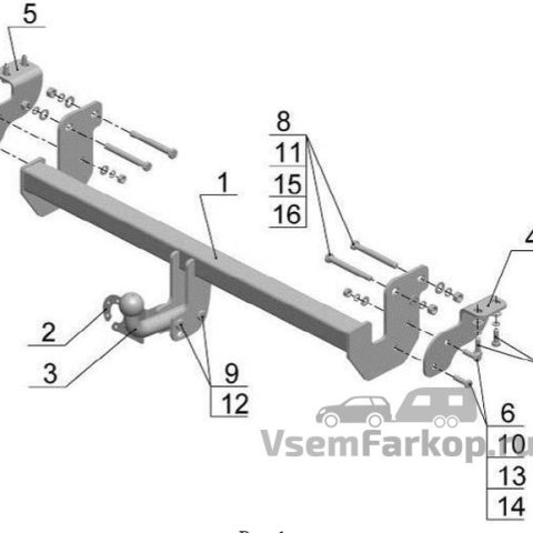 Фаркоп AvtoS MI23 Peugeоt 4008 2012