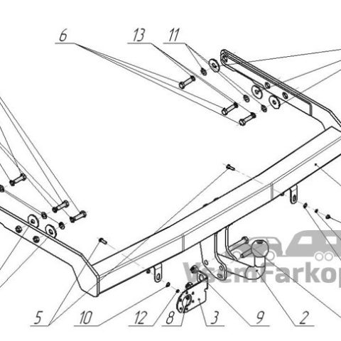 Фаркоп AvtoS VW22 Seat Alhambra 2000