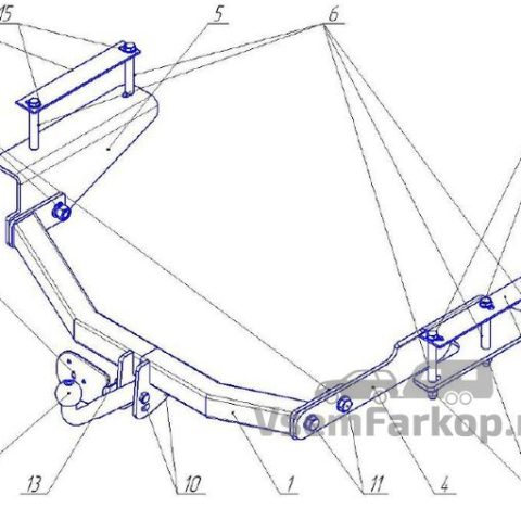 Фаркоп AvtoS SY008 Ssang Yong Actyon Sports 2006