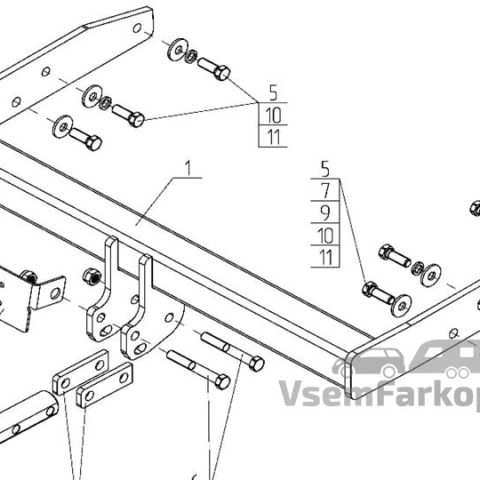 Фаркоп AvtoS VW36 Volkswagen California T6.1 2019