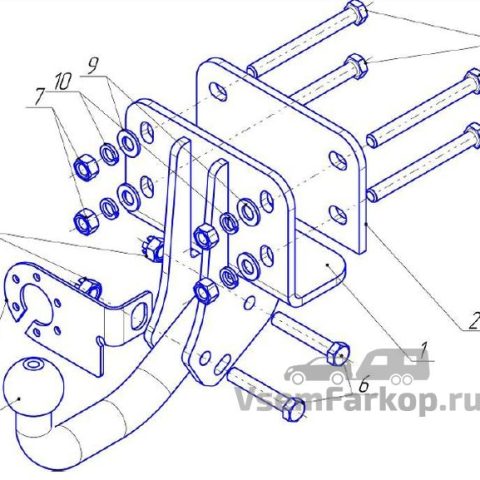 Фаркоп AvtoS TY27 Toyota Hilux 2006