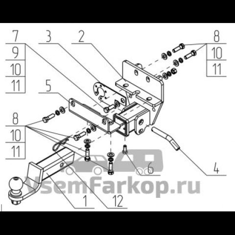 Фаркоп AvtoS TY52 Toyota Land Cruiser 2020