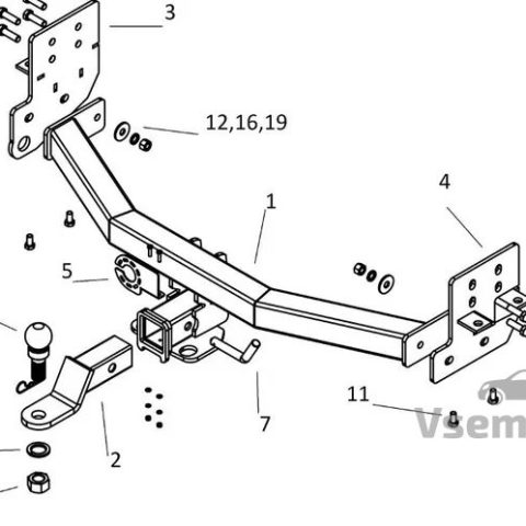 Фаркоп Бизон FA0600E Chevrolet Trailblazer 2012