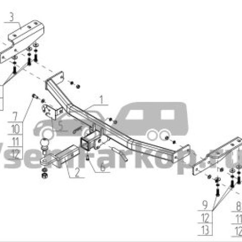 Фаркоп AvtoS IF03B Infiniti QX60 2014