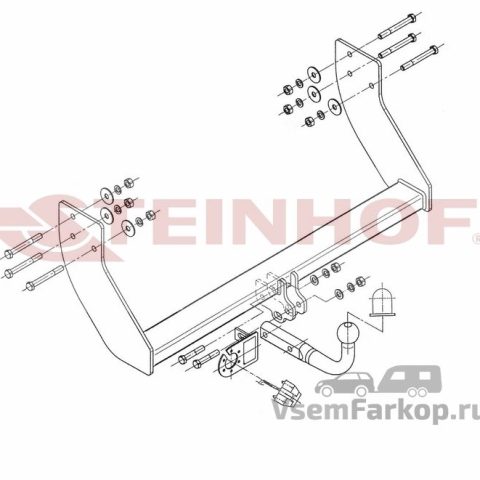 Фаркоп Steinhof K032 Kia Bongo 2006