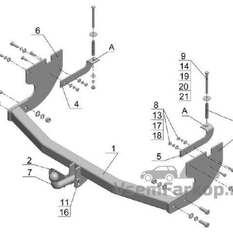 Фаркоп AvtoS GW08 DW Hower H3 2017