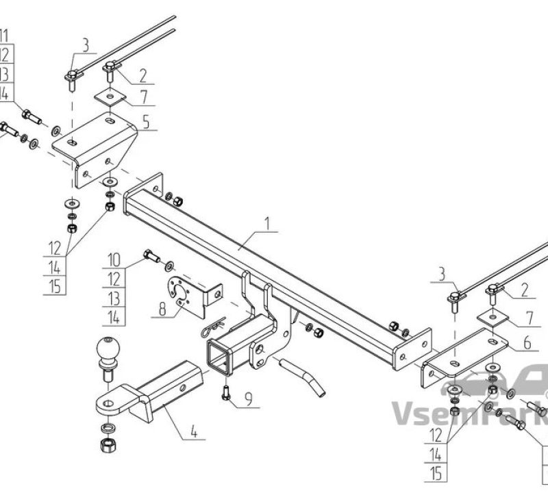 Фаркоп AvtoS CE10B Jetour Dashing 2023