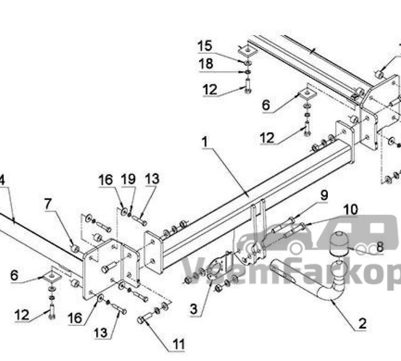 Фаркоп Auto-Hak A27 Audi A8 2002