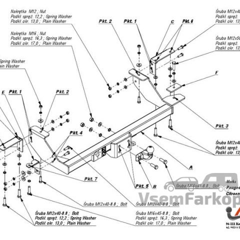 Фаркоп IMIOLA C005 Fiat Ducato 1994