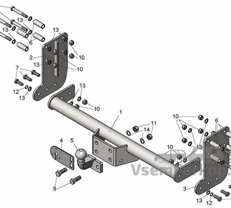 Фаркоп Лидер Плюс F123F Ford Transit 2014