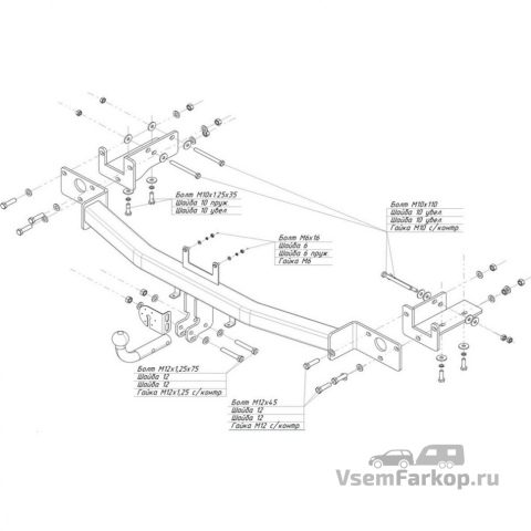 Фаркоп ORIS-BOSAL 4246A Hyundai IX55 2008
