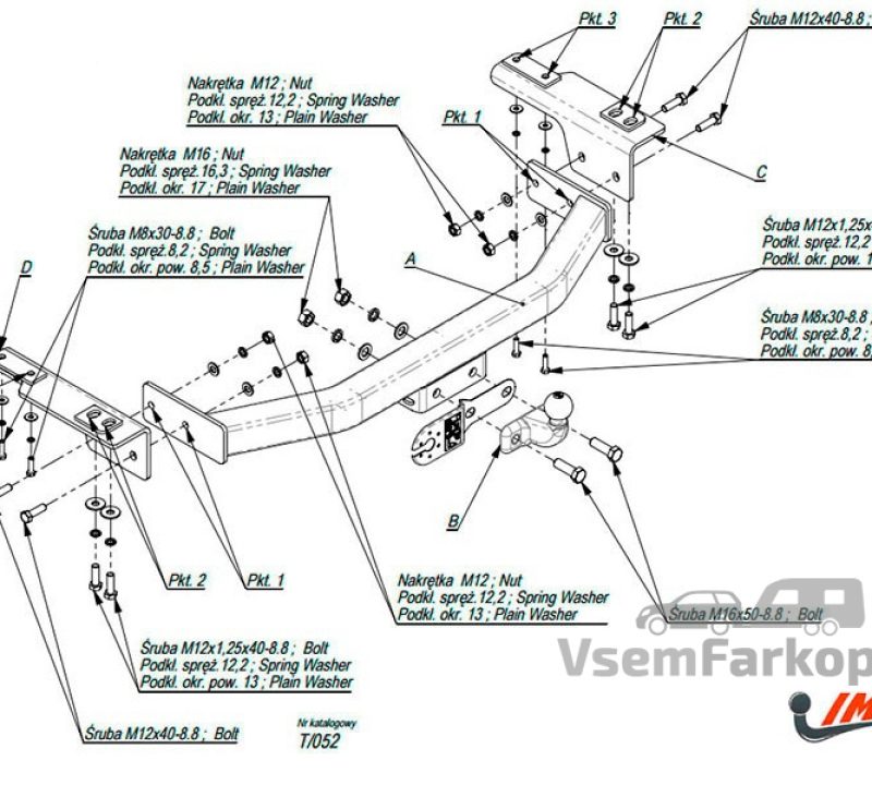 Фаркоп IMIOLA T052 Toyota 4Runner 2002