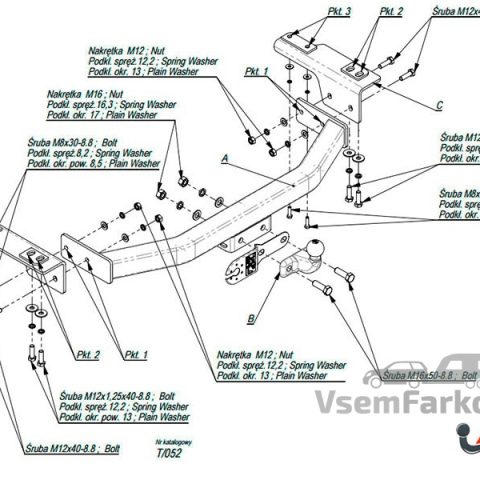 Фаркоп IMIOLA T052 Toyota 4Runner 2002