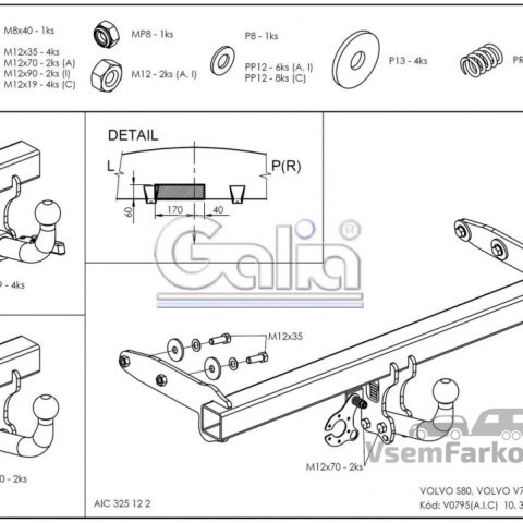 Фаркоп GALIA V079A Volvo S80 2006