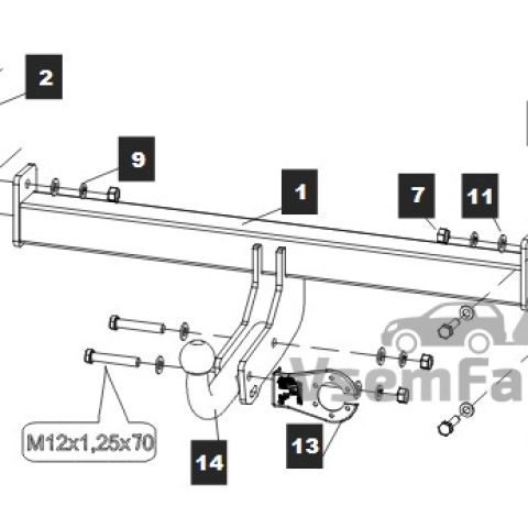 Фаркоп BALTEX 28355212 Haval H8 2015