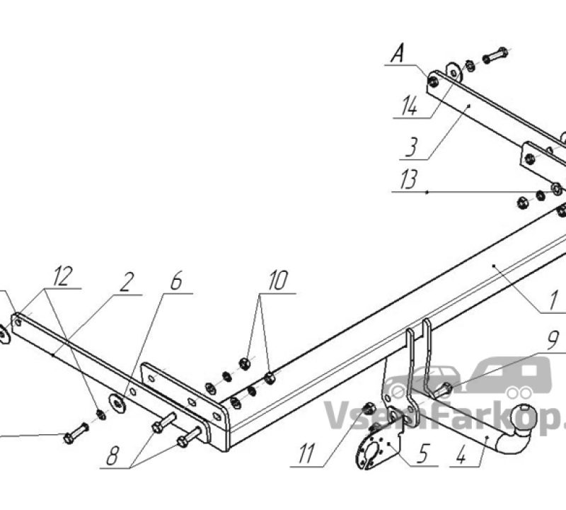 Фаркоп AvtoS FD22 Ford Kuga 2008