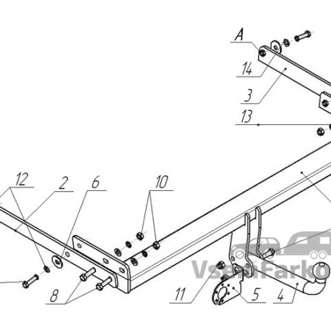 Фаркоп AvtoS FD22 Ford Kuga 2008