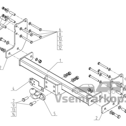 Фаркоп AvtoS FD35 Ford Transit 2014