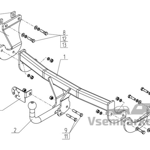 Фаркоп AvtoS HY31 Hyundai i40 2012