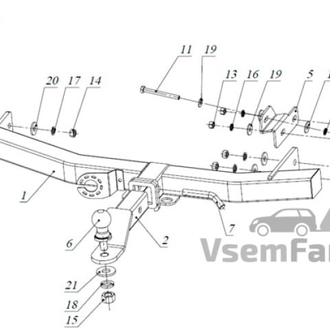 Фаркоп Бизон FA0970E Mitsubishi Outlander ХL 2007