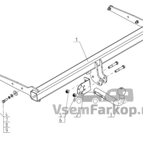 Фаркоп AvtoS VW35 Audi Q3 2011