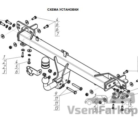 Фаркоп Motodor 99005A Chery Tiggo 8 Pro Max 2022