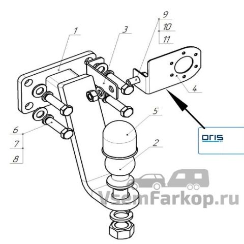Фаркоп ORIS-BOSAL 9024E Tank 300 2022