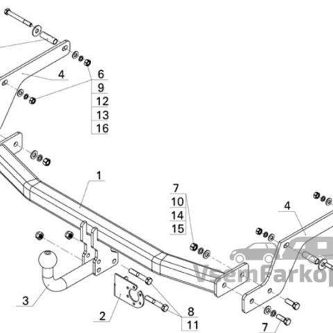 Фаркоп AvtoS RN11 Dacia Sandero (Stepway) 2012