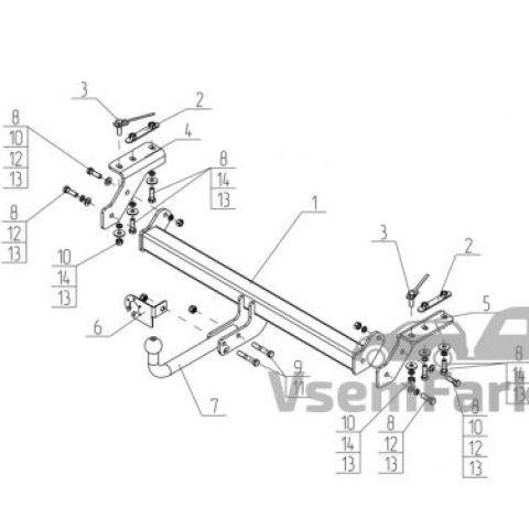 Фаркоп AvtoS EX02 TXL 2020